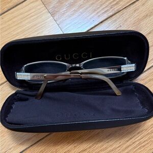 Gucci Silver and Crystal Embellished Glasses